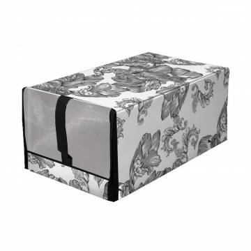 Органайзер для обуви Idea Home Anthracite Flowers с крышкой, 34*22*16 см (NPA-01 ткан. з/кр д/взуття Anthracite Flowers)