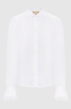 Белая рубашка с рюшами