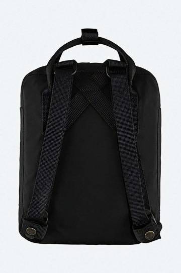 Рюкзак Fjallraven Kanken Mini цвет чёрный маленький с аппликацией F23561.550-550 Рюкзак Fjallraven Kanken Mini цвет чёрный маленький с аппликацией F23561.550-550