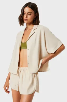Женская бежевая рубашка SERA Бежевый M Etam 6548052