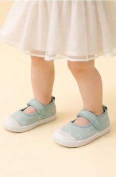 Кеди на липучці з вишитими бантиками - блідо-зелений