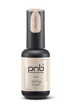 Уценка! Топ для гель-лака с фольгированными частицами PNB Art Top No Wipe, Disco Gloss, 8 мл