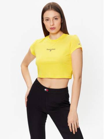 Tommy Jeans Футболка Essential Logo DW0DW15444 Жовтий Cropped Fit Tommy Jeans Футболка Essential Logo DW0DW15444 Жовтий Cropped Fit