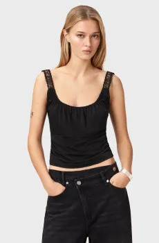 Женский черный топ CELENA Черный S AllSaints W092JE