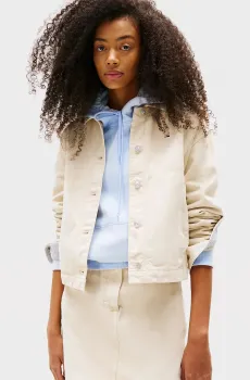 Женская бежевая джинсовая куртка TJW ESSENTIAL COTTON GMD JACKET Бежевый XS Tommy Jeans DW0DW20230