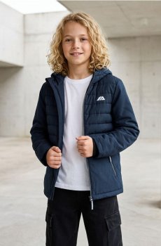 Стьобана софтшел куртка з капюшоном - темно-синій