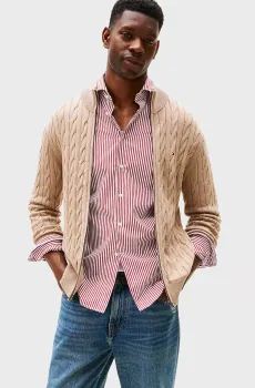 Мужской бежевый кардиган CLASSIC Бежевый L Tommy Hilfiger MW0MW40440