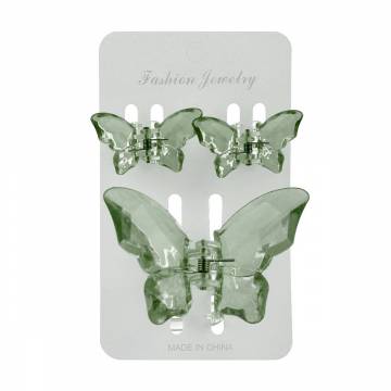 Набор заколок-крабов для волос Chacott Hair Clip Set Crystal, Green, 3 шт Набор заколок-крабов для волос Chacott Hair Clip Set Crystal, Green, 3 шт