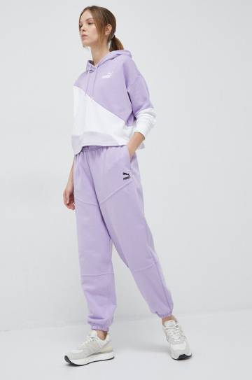 Кофта Puma женская цвет фиолетовый с капюшоном узор Кофта Puma женская цвет фиолетовый с капюшоном узор