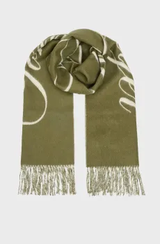 Женский зеленый шерстяной шарф SCRIPT LOGO Зеленый ONESIZE Tommy Hilfiger AW0AW17786