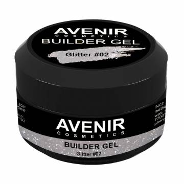 Гель для наращивания ногтей Avenir Cosmetics Pro Glitter 02, 15 мл Гель для наращивания ногтей Avenir Cosmetics Pro Glitter 02, 15 мл