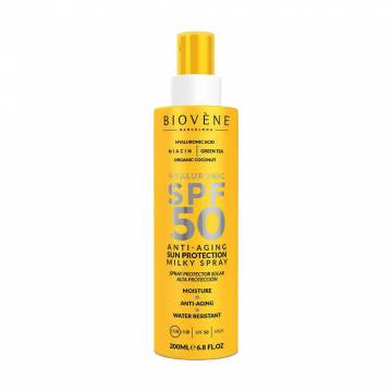 Солнцезащитное антивозрастное молочко-спрей для тела Biovene Anti-Aging Sun Protection Milky Spray, SPF 50, 200 мл Солнцезащитное антивозрастное молочко-спрей для тела Biovene Anti-Aging Sun Protection Milky Spray, SPF 50, 200 мл