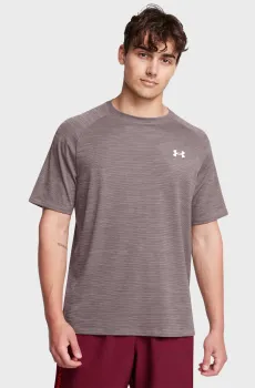 Мужская пудровая футболка UA Tech Textured SS Розовый M Under Armour 1382796-015