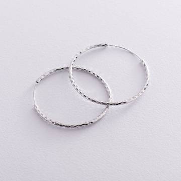 Серьги - кольца в серебре (4.0 см) 122955 Серьги - кольца в серебре (4.0 см) 122955