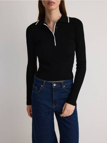 Reserved - LADIES` BLOUSE - чорний - 442EB-99X Reserved - LADIES` BLOUSE - чорний - 442EB-99X