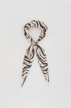 Reserved - Шийна хустка з візерунком - темно коричневий - 307ID-89X