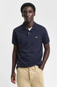 Мужское темно-синее поло SLIM SHIELD SS PIQUE POLO Синий 3XL Gant 2220
