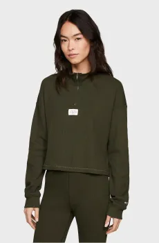 Женская зеленая спортивная кофта WAFFLE Зеленый M Tommy Hilfiger UW0UW04735