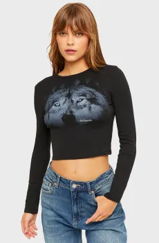 Женский черный лонгслив Черный S Tally Weijl STSCOKEREN4