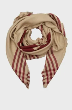 Женский бежевый платок TH NAVAL SQUARE Бежевый ONESIZE Tommy Hilfiger AW0AW16651