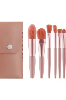 Набор кистей для макияжа Cosmo Shop персиковый, в чехле-кошельке, 8 шт (CS-206P)
