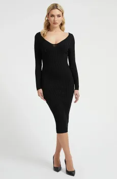 Женское черное платье Черный M Guess W3YK21.Z2U00;JBLK