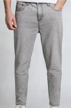 Джинси carrot з ефектом прання - сірий