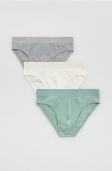 Reserved - Класичні труси з високим вмістом бавовни, 3 штук - блідо-зелений - 662HH-07X