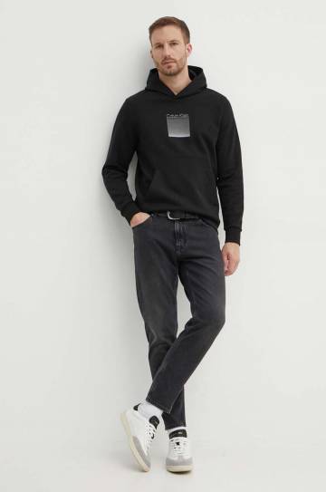 Кофта Calvin Klein мужская цвет чёрный с капюшоном с аппликацией K10K113087 Кофта Calvin Klein мужская цвет чёрный с капюшоном с аппликацией K10K113087