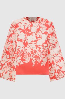 Блуза из шелка в цветочный принт