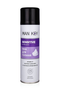 Пена для бритья MAN KEY Sensitive для чувствительной кожи, мужская, 200 мл