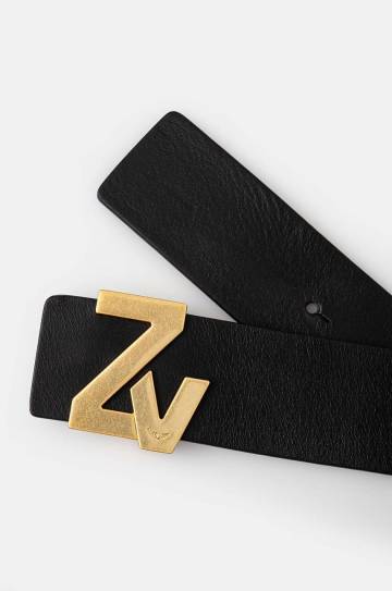 Кожаный ремень ZADIG&VOLTAIRE женский цвет чёрный LWBT00002 Кожаный ремень ZADIG&VOLTAIRE женский цвет чёрный LWBT00002
