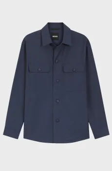 Мужская темно-синяя шерстная рубашка Синий 54 BOSS 50561628;466