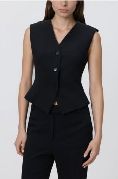 Reserved - Жилет із додаванням віскози - чорний - 058JL-99X