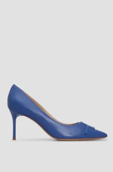 Женские синие кожаные лодочки Синий 39 Baldinini D4B002P7VITE;1092