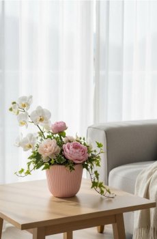 Рифлений горщик для квітів - рожевий