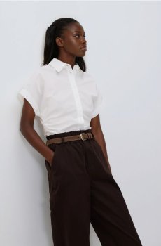 Reserved - Штани чиноси з поясом - темно коричневий - 530HV-89X