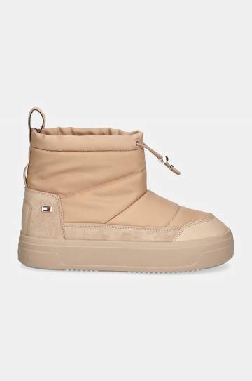 Зимние сапоги Tommy Hilfiger FLAG NYLON MINI SNOWBOOT цвет бежевый FW0FW08334 Зимние сапоги Tommy Hilfiger FLAG NYLON MINI SNOWBOOT цвет бежевый FW0FW08334