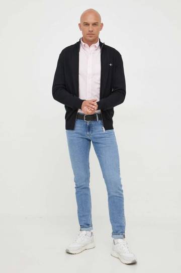 Хлопковый кардиган Gant цвет чёрный Хлопковый кардиган Gant цвет чёрный