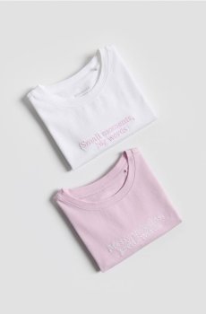 Reserved - Бавовняні футболки з вишивкою, 2 шт. - різнобарвний - 403HU-MLC