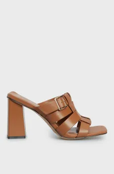 Женские коричневые кожаные мюли Ramsey Коричневый 37 PRPY PRSLT2428W