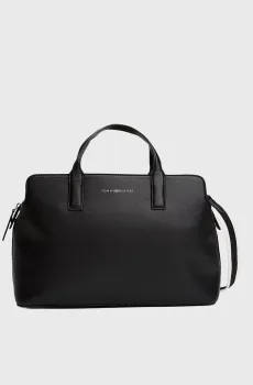 Женская черная сумка TH LOGOTAPE SATCHEL Черный ONESIZE Tommy Hilfiger AW0AW17634