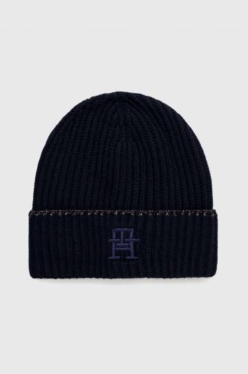 Шапка с примесью шерсти Tommy Hilfiger цвет синий Шапка с примесью шерсти Tommy Hilfiger цвет синий