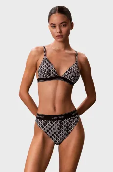 Женский черный лиф от купальника с узором TRIANGLE Черный XS Calvin Klein LV00Q61208