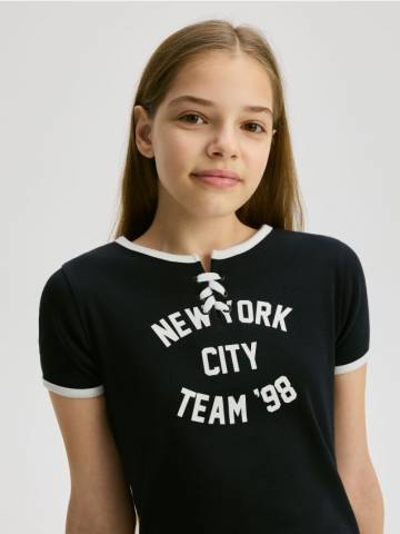 Reserved - Сукня в рубчик з високим вмістом бавовни - темно-синій - 582EX-95X