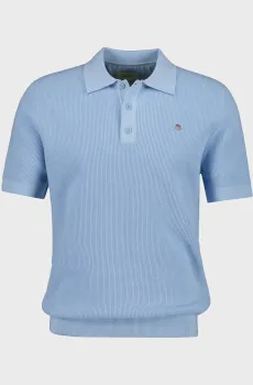 Мужское голубое поло MICRO TEXTURED Голубой L Gant 8030294
