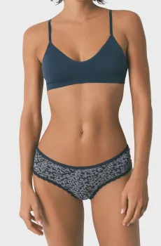 Женские темно-синие трусики с узором Синий XS womensecret 872320