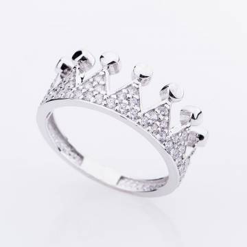 Золотое кольцо "Корона" с фианитами к04666 Золотое кольцо "Корона" с фианитами к04666