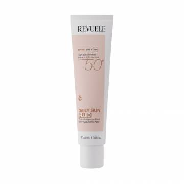 Солнцезащитный ежедневный флюид для лица Revuele Daily Sun Fluid, SPF 50+, с гиалуроновой кислотой, 40 мл Солнцезащитный ежедневный флюид для лица Revuele Daily Sun Fluid, SPF 50+, с гиалуроновой кислотой, 40 мл