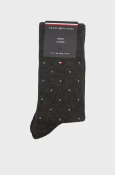 Мужские темно-серые носки (2 пары) TH MEN SOCK  DOT Серый 39-42 Tommy Hilfiger 701230780